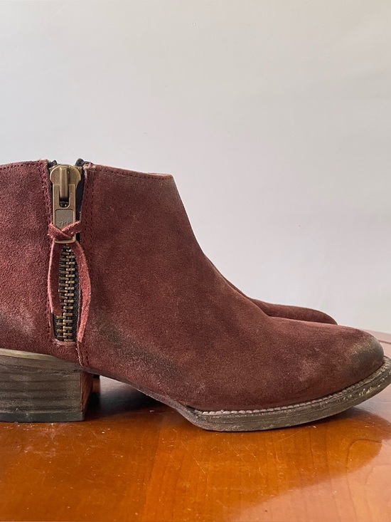 Shoes - Freebird by Steven Onyx Burgundy Suede Ankle Booties | US 8